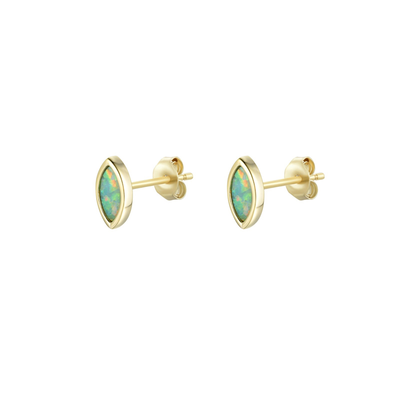 Thumbnail of Marquise Opal Stud Earrings - White image