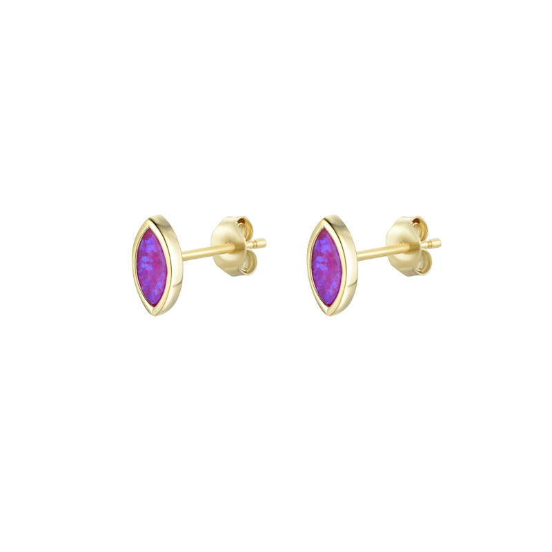 Thumbnail of Marquise Opal Stud Earrings - White image