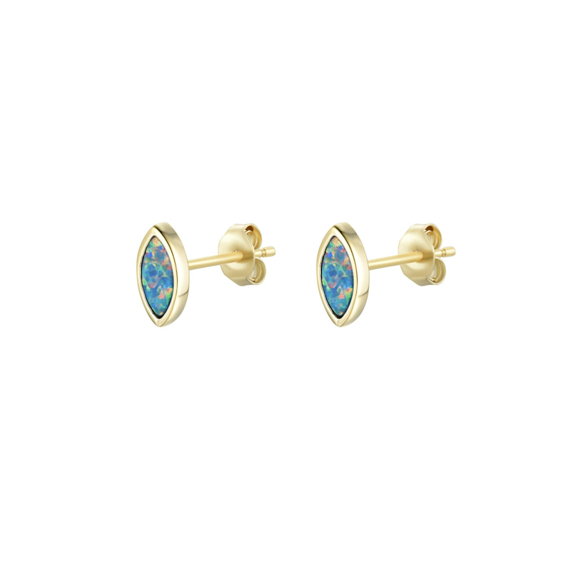 Thumbnail of Marquise Opal Stud Earrings - White image
