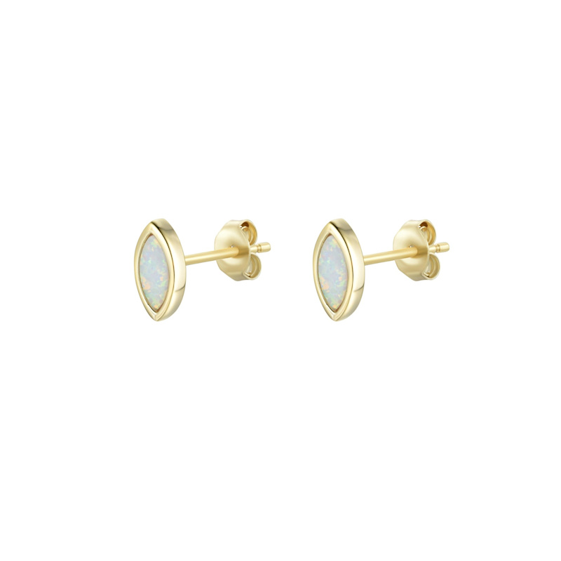 Thumbnail of Marquise Opal Stud Earrings - White image