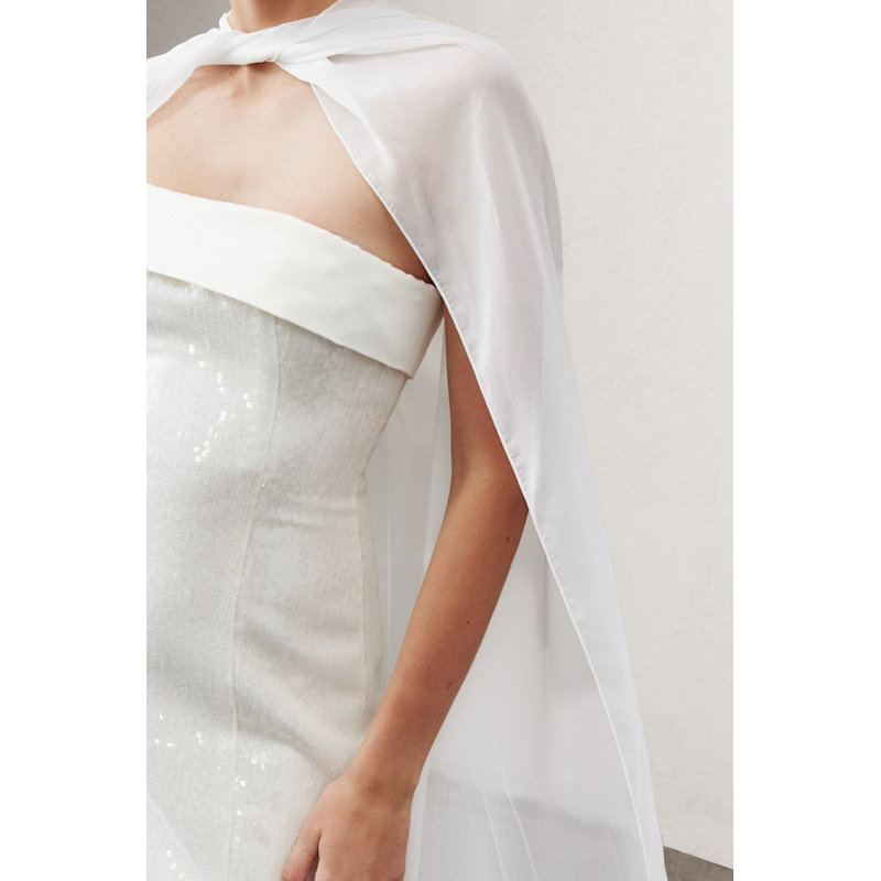 Thumbnail of Martine Sequin Mini Dress In Cloud Cream image