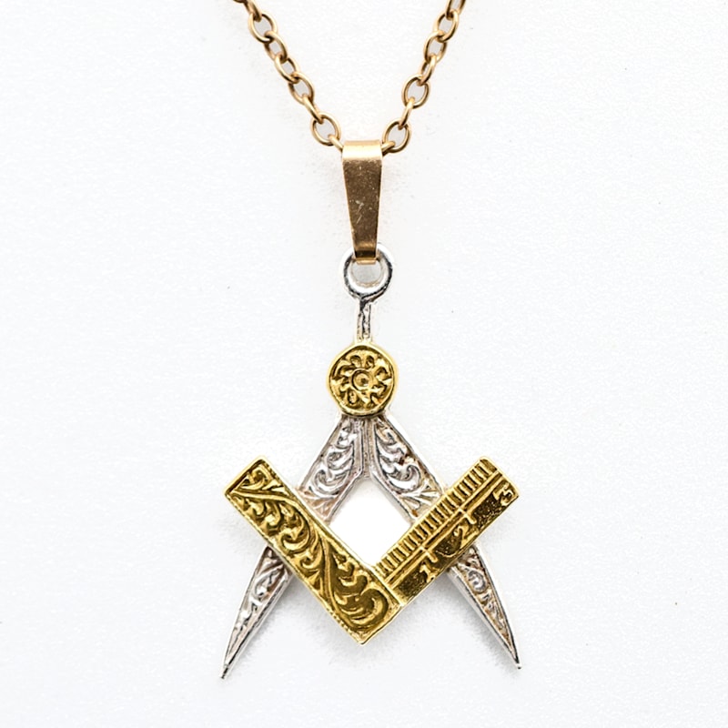 Thumbnail of Masonic Pendant Eighteen Carat Gold On Solid Sterling Silver image