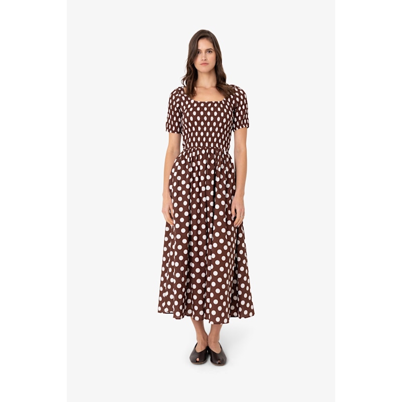Thumbnail of Matilda Pure Cotton Polka Dot Midi Dress image