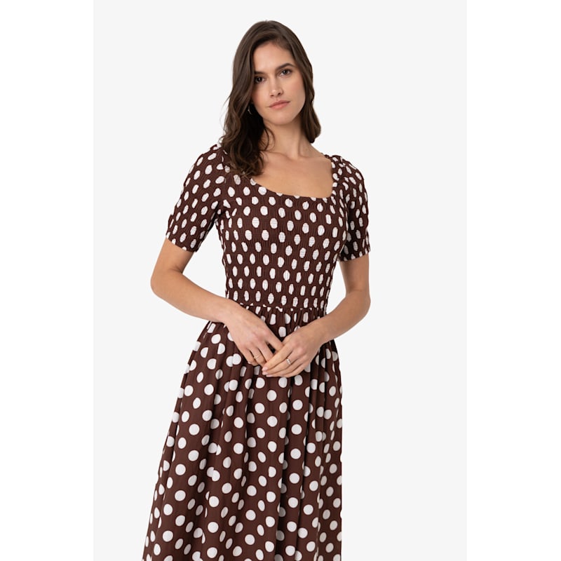 Thumbnail of Matilda Pure Cotton Polka Dot Midi Dress image