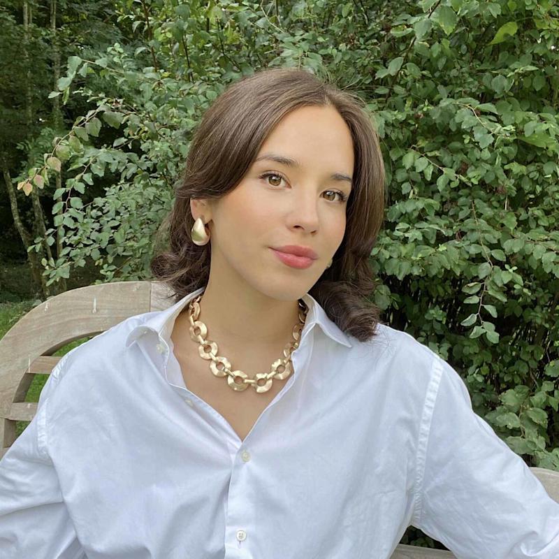 Thumbnail of Gloria Matte Gold Resin Hoop Earrings image