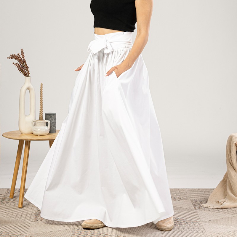 Jupe Longue Blanche En Coton Zara – Style Full-skirt Avec Double Jupon – Taille M – Neuf Sans étiquettes