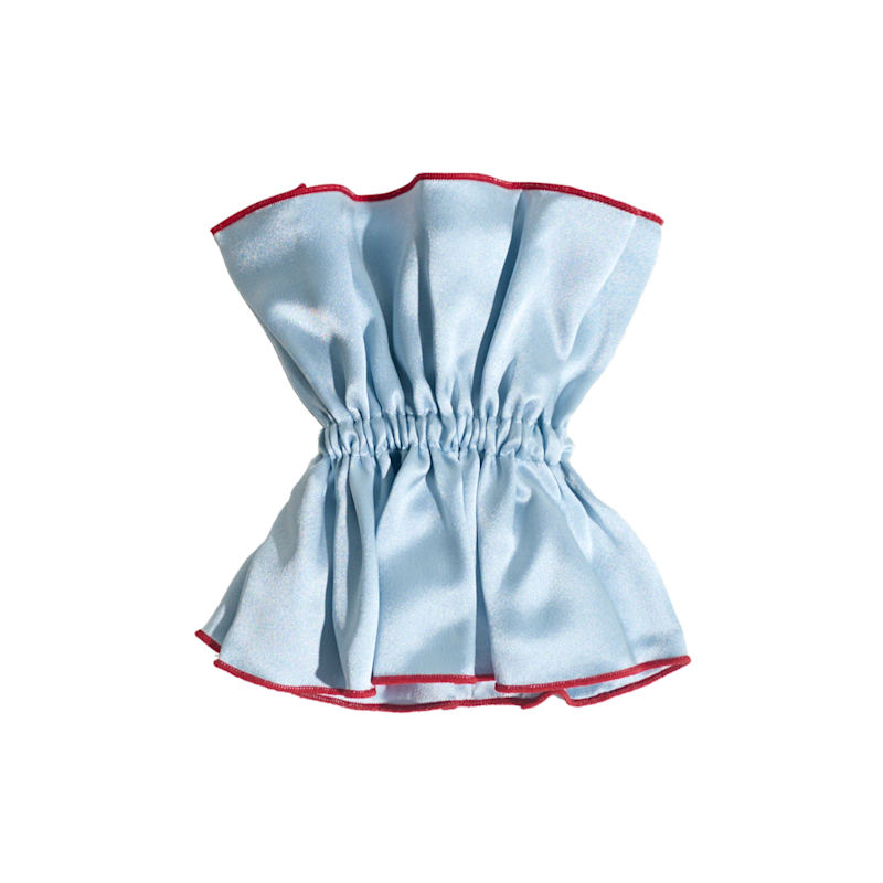 Thumbnail of Maxi Flower Double-Layer Oversized Silk Scrunchie - Pastel Blue image