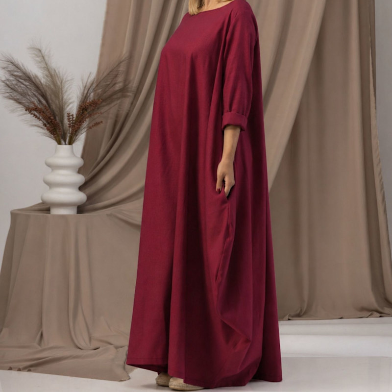 noda maxi dress burgundy Oversized Linen With Belt In | Nikka Place Babyboo fashion Size:2t meta-related-collection-cocktail-dresses Unreal Sparkle Light Blue Bandeau neckline