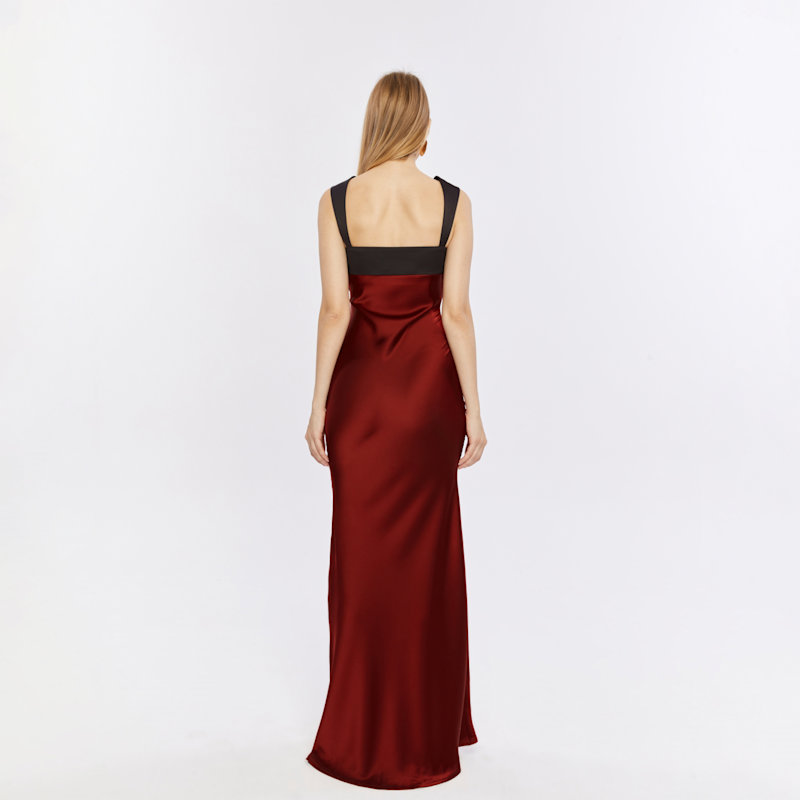 princess polly baby blue dress Perfect Stranger Rosewood High Neck Maxi Dress Burgundy main image 1