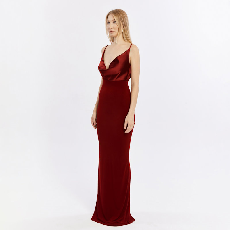 fitted lace wedding dress Mac Duggal - Plum Off The Shoulder Tea Length Dress main image 1