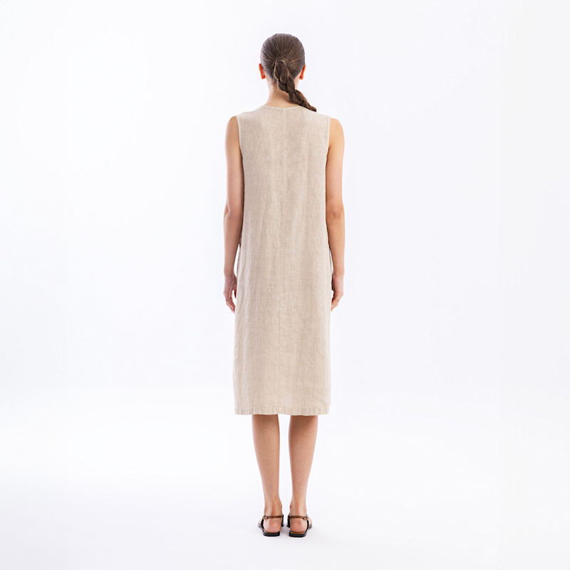 Thumbnail of Maxi Sleeveless V Neck Linen Dress Beach Sand image