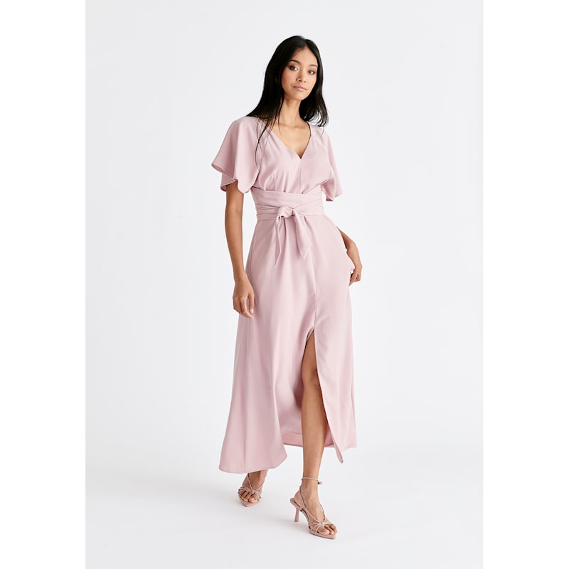 Thumbnail of Maxi Waist Tie Dress In Lilac image