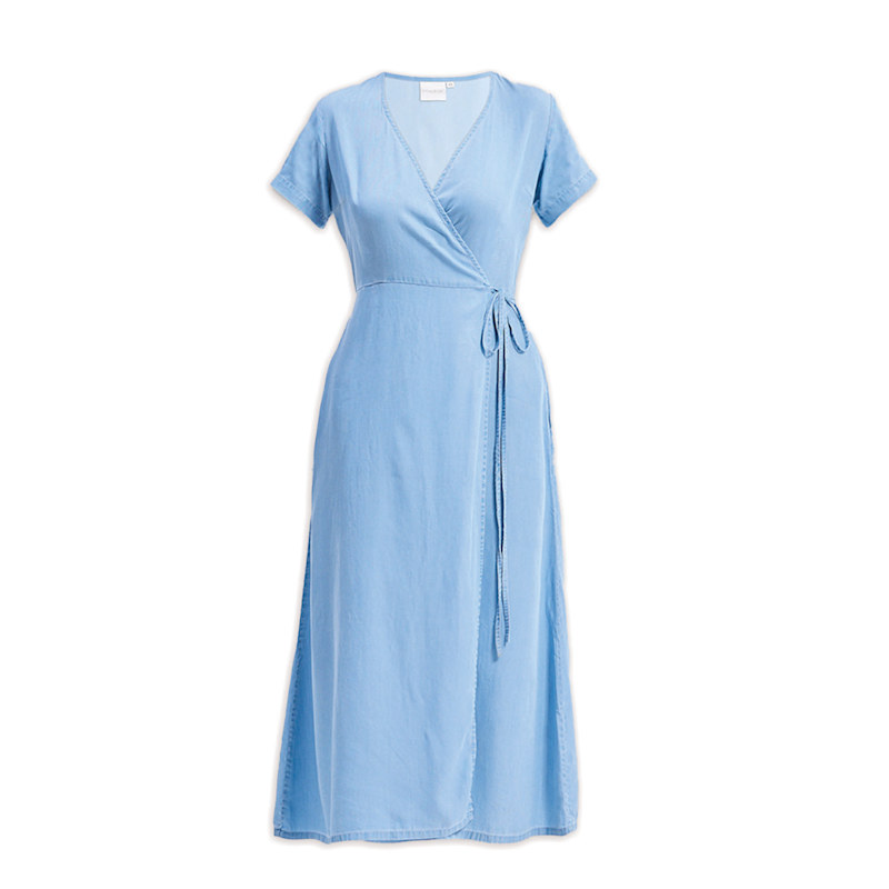 planet blue white dress EXOTICA swim lookbook #planetblue #bluelife while the ruched waist adds a refined detail that elevates the design Reistor Women's Maxi Wrap Dress