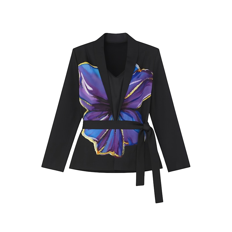 Thumbnail of Mayfair Blazer In Flower Print/Caviar image