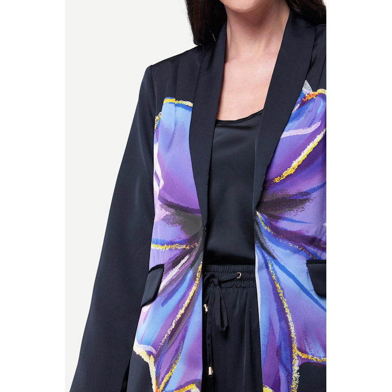 Thumbnail of Mayfair Blazer In Flower Print/Caviar image