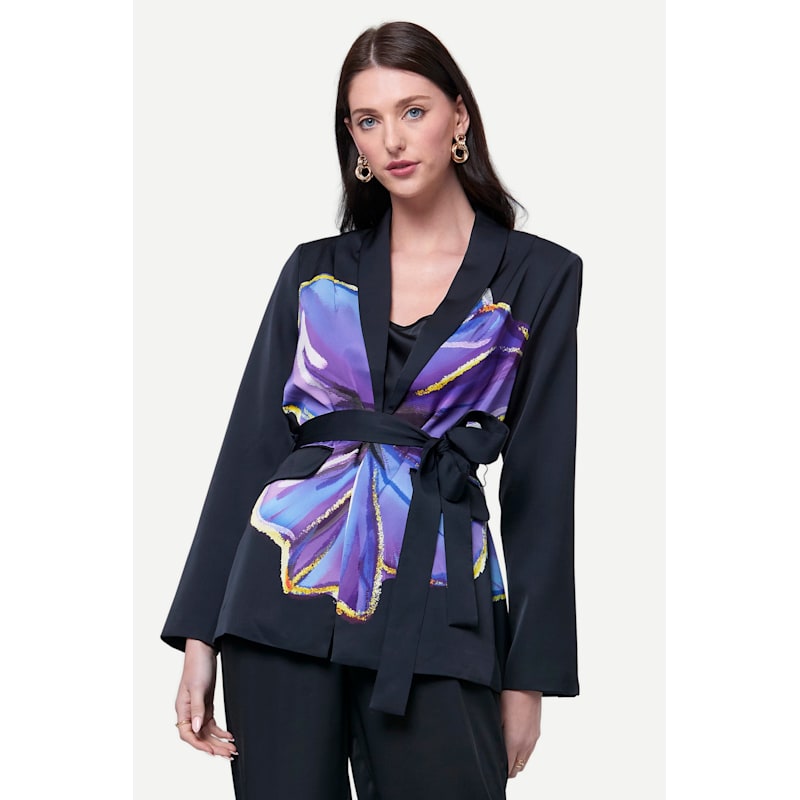 Thumbnail of Mayfair Blazer In Flower Print/Caviar image