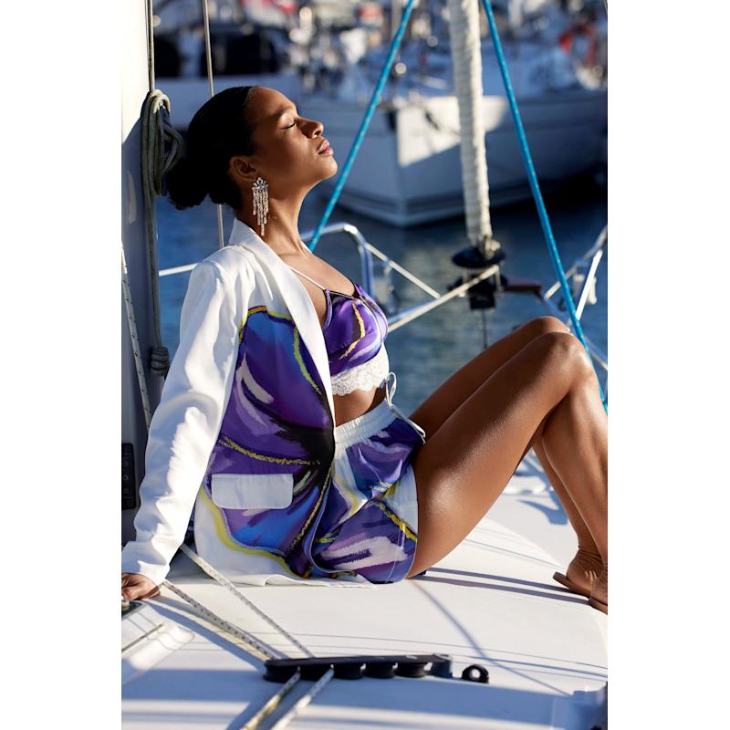 Thumbnail of Mayfair Blazer In Flower Print/Snow White image
