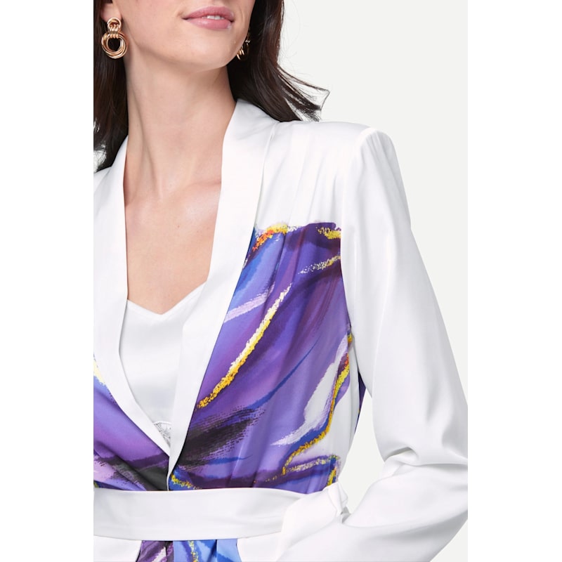 Thumbnail of Mayfair Blazer In Flower Print/Snow White image