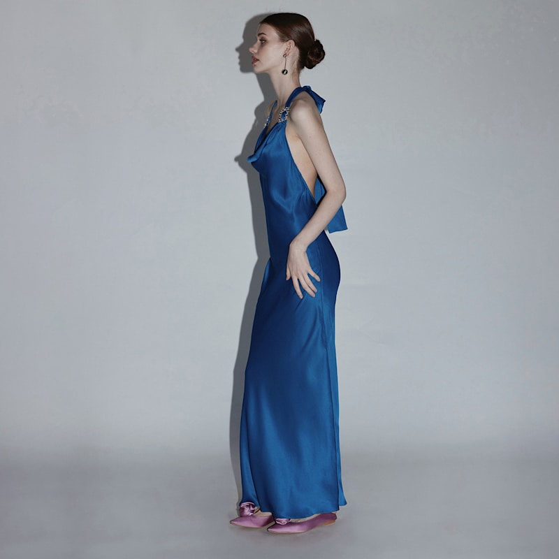 Thumbnail of Mayfair Series – Crystal Buckle Halterneck Backless Dress image