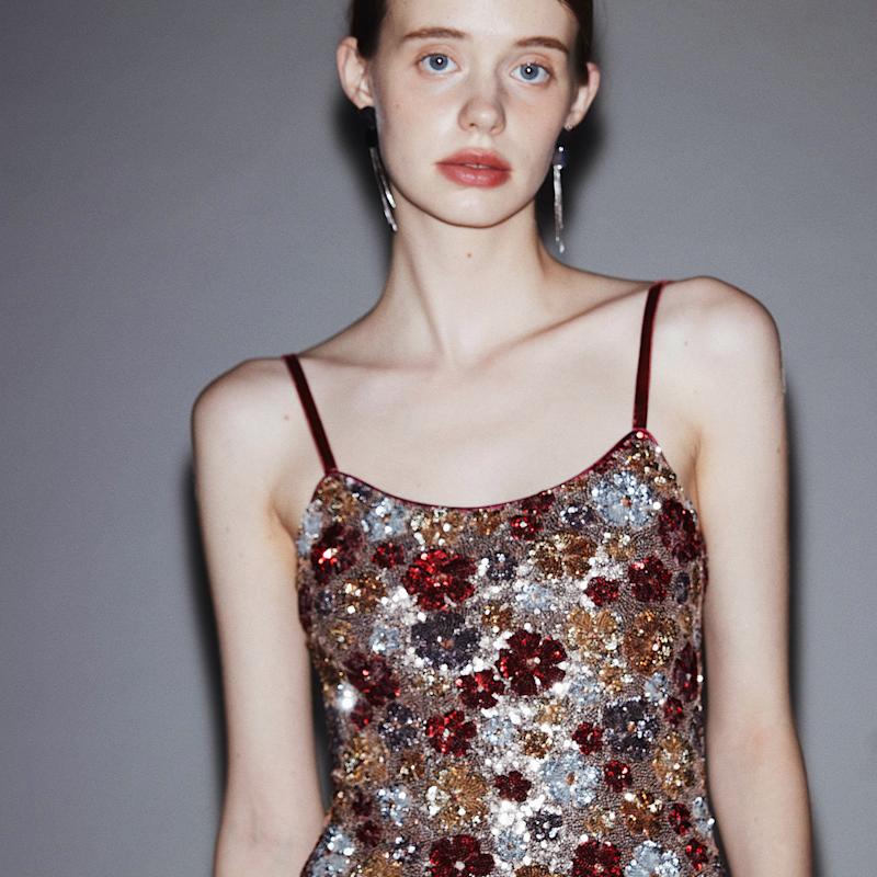 Thumbnail of Mayfair Series – Garden Dress Sequinned Halterneck Evening Mini Gown image