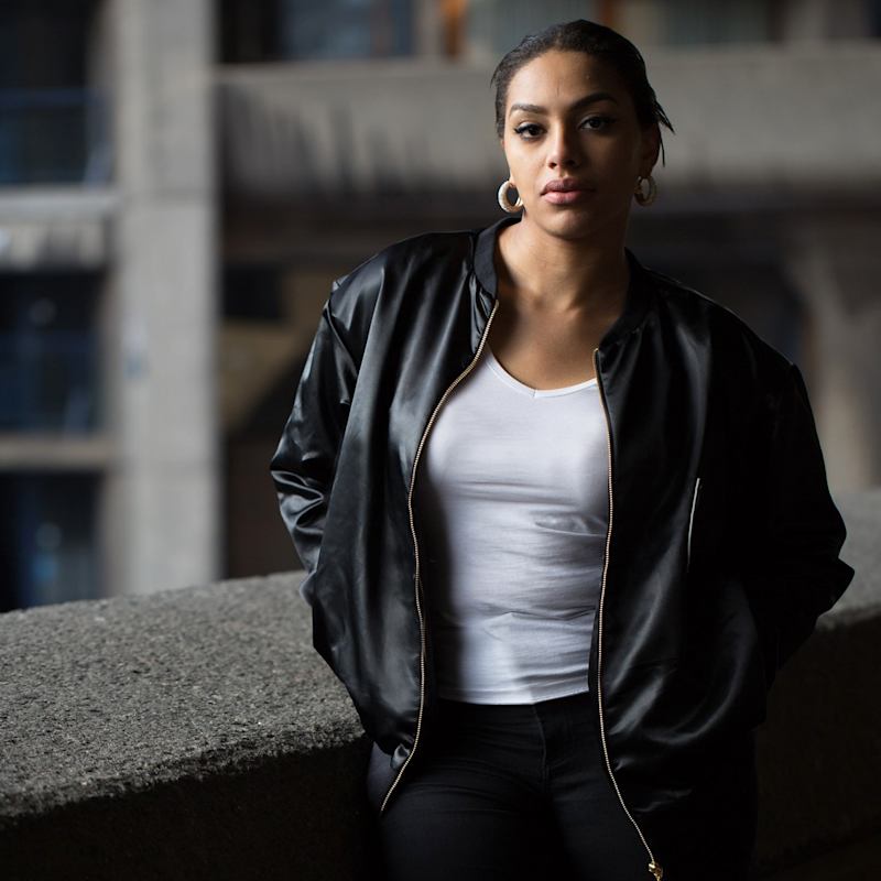 Thumbnail of Black Satin Bomber Jacket image