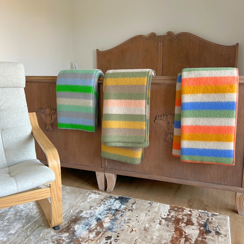 Thumbnail of Meadow Stripe Wool Blanket image