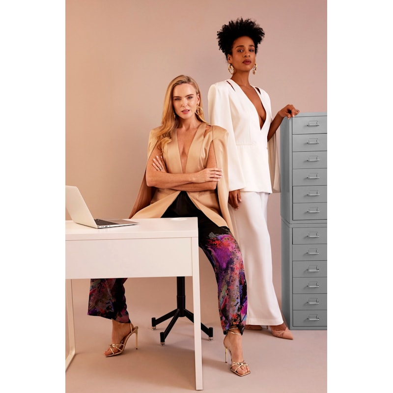 Thumbnail of Medinah Cape Blazer In Gilded Beige image