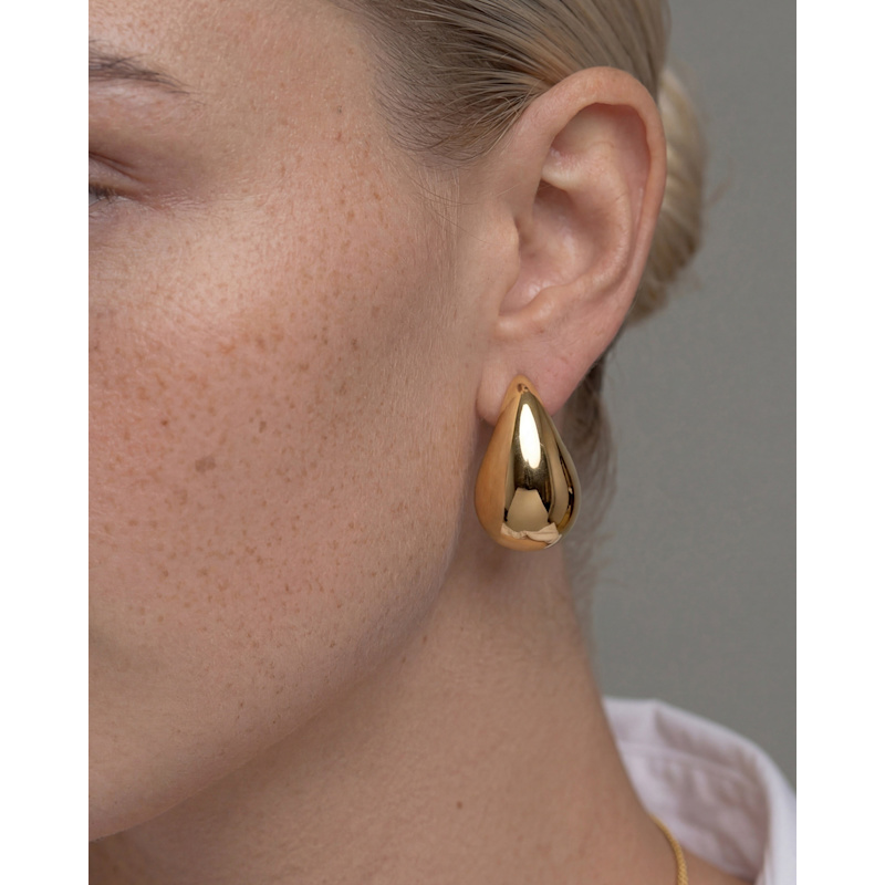 Thumbnail of Medium Chubby 14K Gold Teardrop Drop Studs image