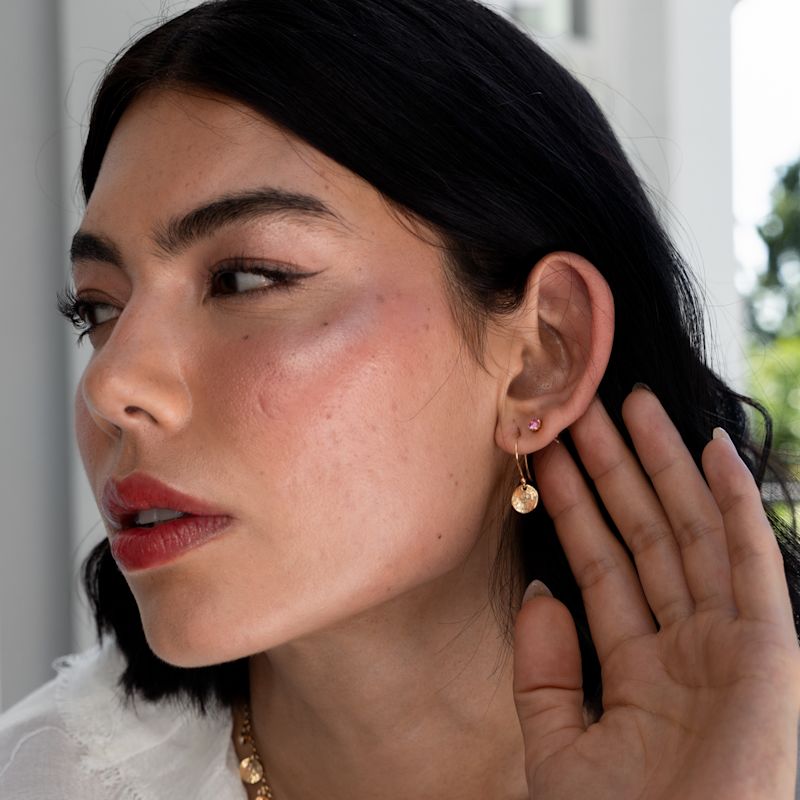 Thumbnail of Medium Disc Nomad Earrings In Gold Vermeil image