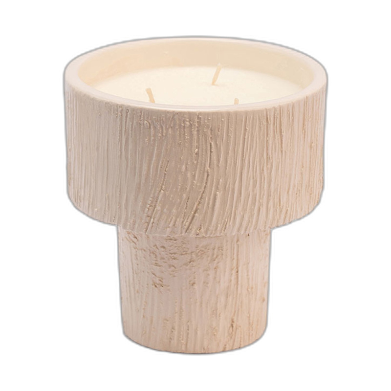 Medium Striated Orange Blossom Footed Bowl Candle - White | Cote Bougie ...