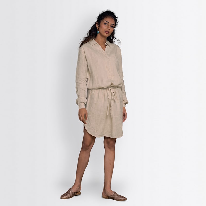 Thumbnail of Meet Me By The Cliff Dress In Neutral Beige image