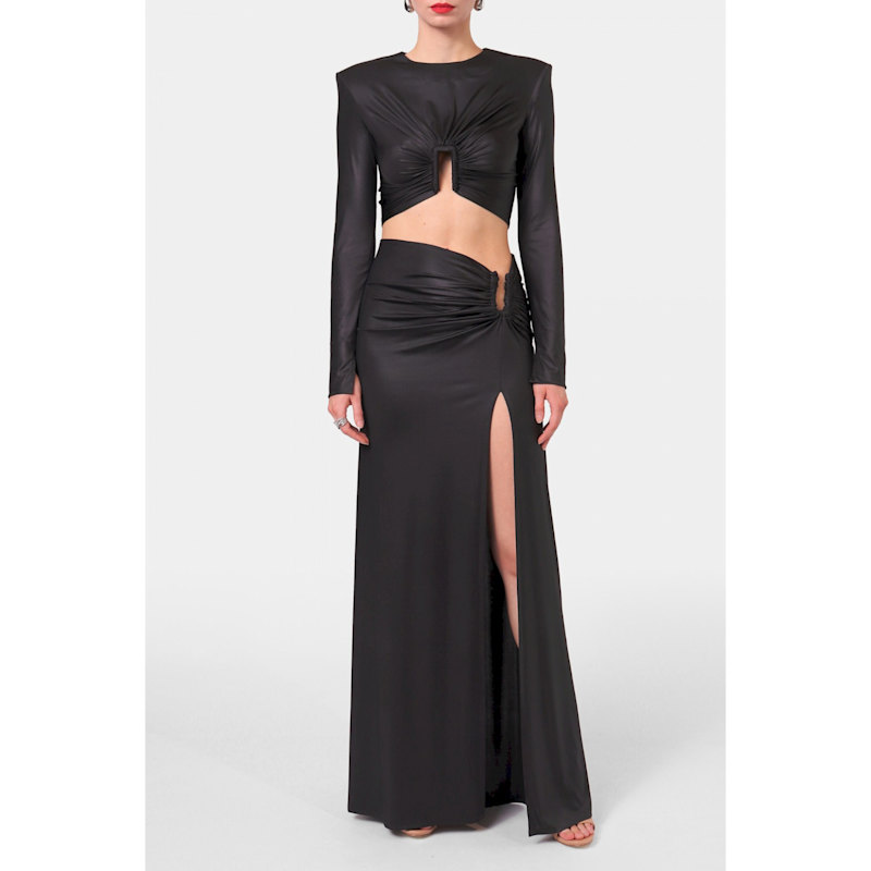 Thumbnail of Meg Black Pearl Crop Top image