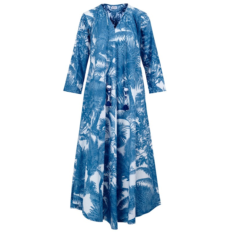 Thumbnail of Meilikki Marine Blue Cotton Kaftan image