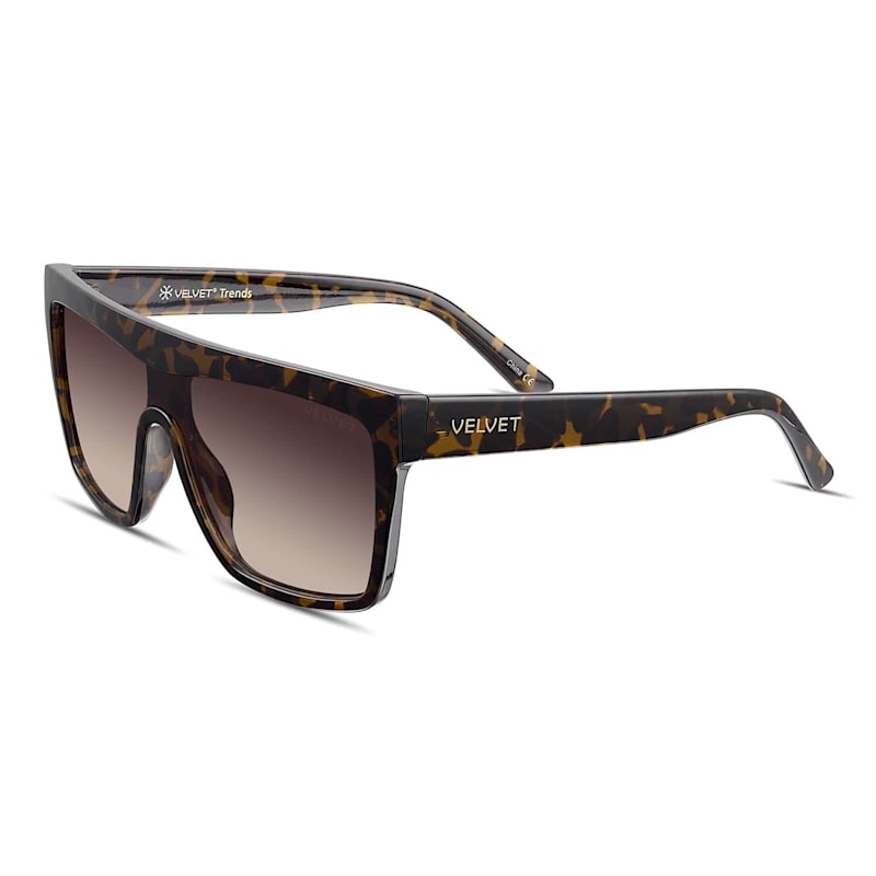 Thumbnail of Velvet Eyewear Shield Sunglass Style - Melania - Tortoise image