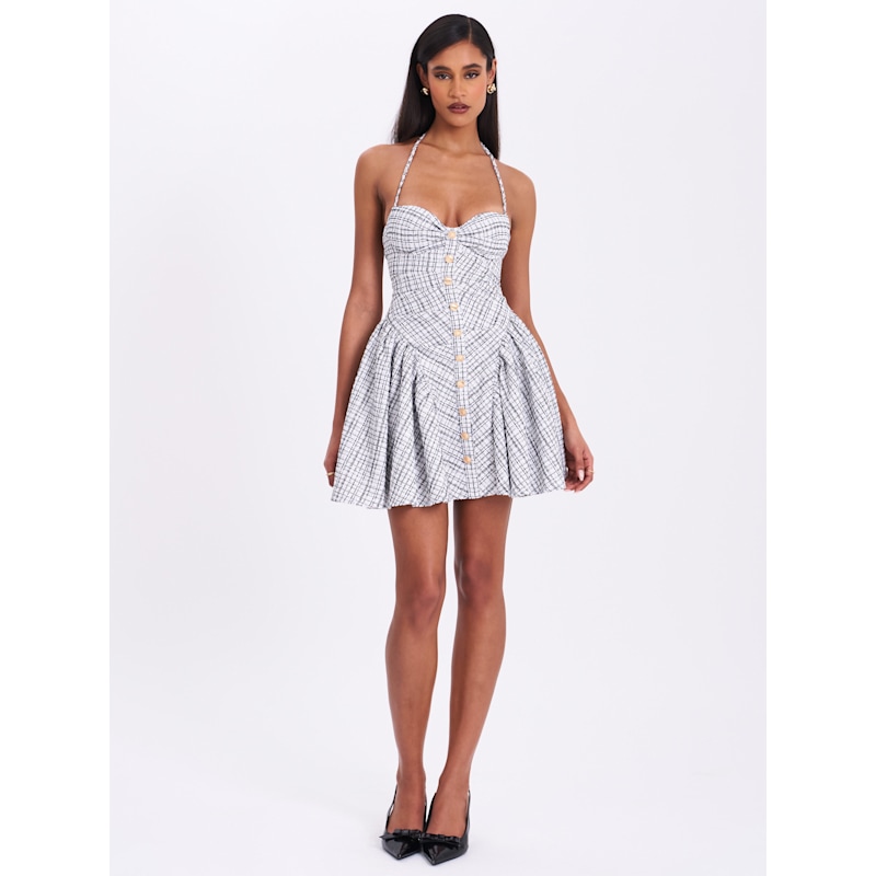 gingham drop waist mini dress Tablo Drop Waist Mini Dress main image 1