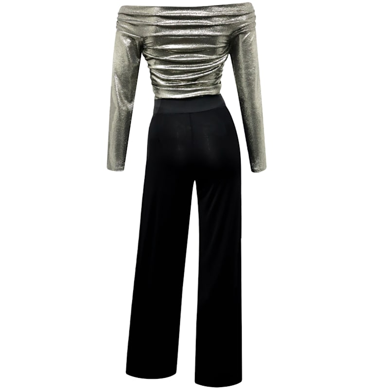 Thumbnail of Melody Maker Gold Metallic Ruche Jumpsuit image