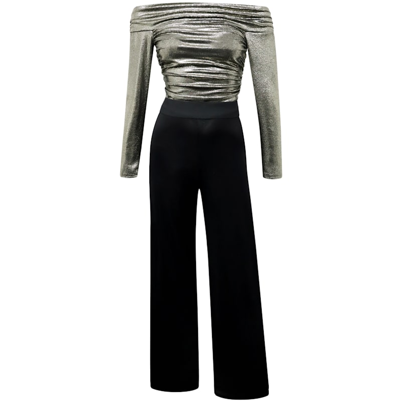 Thumbnail of Melody Maker Gold Metallic Ruche Jumpsuit image