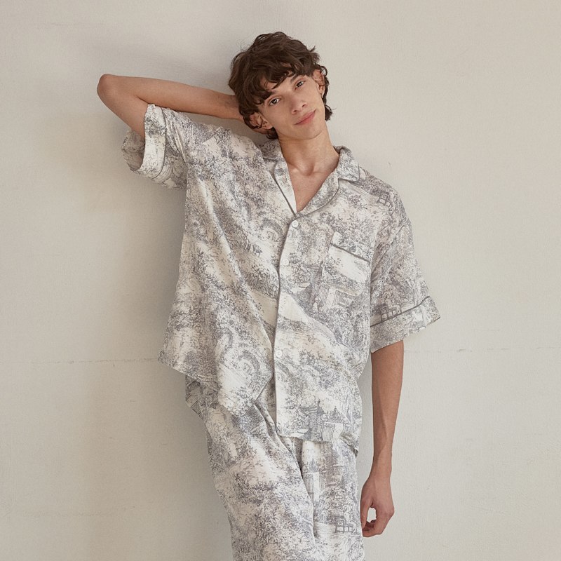 Men Rebecca Toile Cotton Short-Sleeve Pajama Set | LUNALUZ | Wolf & Badger