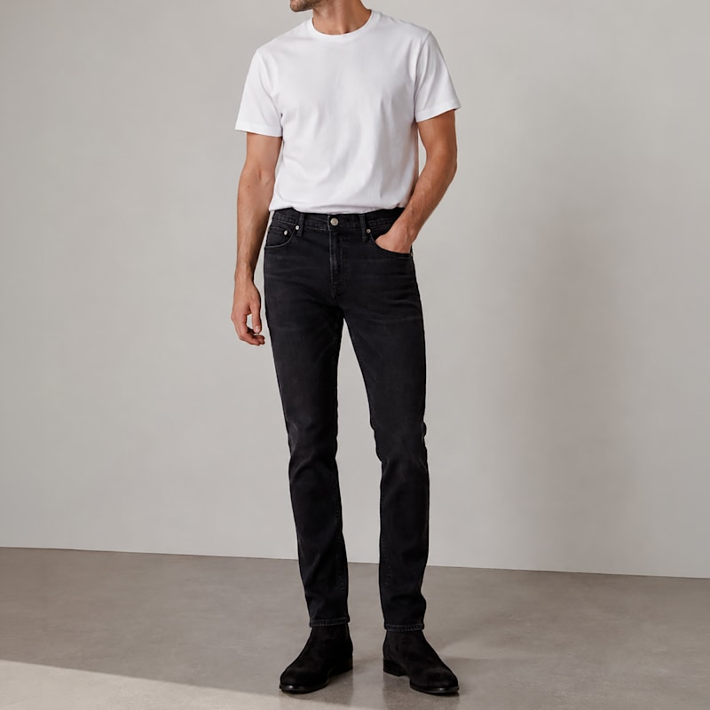 Thumbnail of Men's Brooklyn Stretch Slim Fit Jeans In Pitch Black - Thirty Two Inseam image