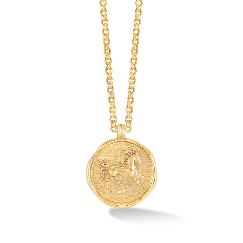 Thumbnail of Men's Fire Horse Talisman Necklace In Gold Vermeil image