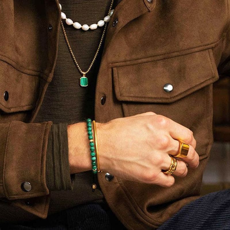 Thumbnail of Men's Gold Signet Ring With Brown Tiger Eye image