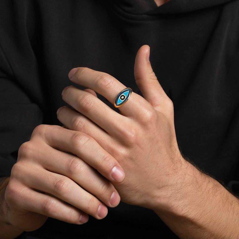 Thumbnail of Men's Gold Evil Eye Ring image