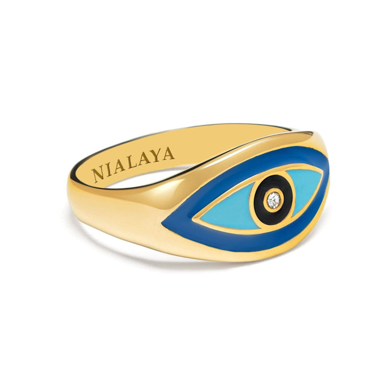 Thumbnail of Men's Gold Evil Eye Ring image