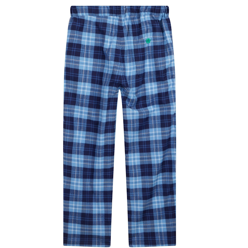 Thumbnail of Men's Soft, Breathable Organic Brushed Cotton Loungewear Trousers In Blue, And White - Long Length image