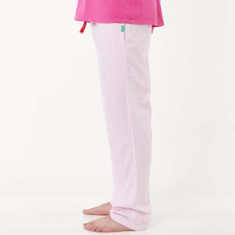 Thumbnail of Men's Soft, Breathable Organic Brushed Cotton Loungewear Trousers In Pink And White Stripes image