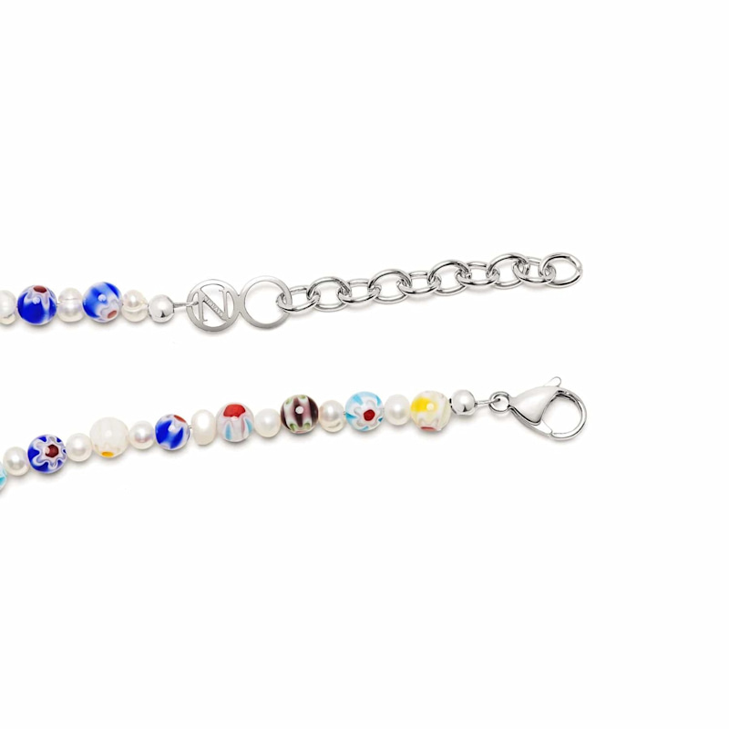 Thumbnail of Men's Pearl Necklace With Hand-Painted Glass Beads image