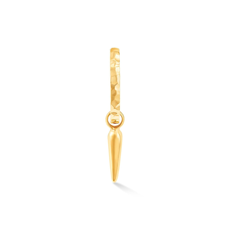 Thumbnail of Men's Single Hammered Raindrop Charm Hoop In Vermeil image