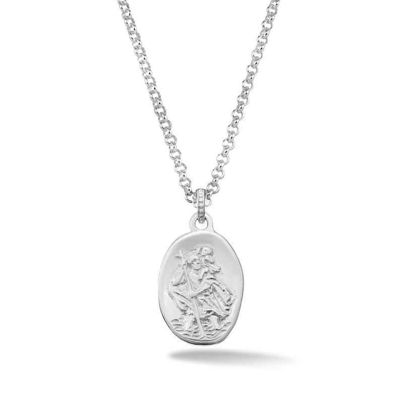 Thumbnail of Men's St. Christopher Talisman Necklace In Sterling Silver image