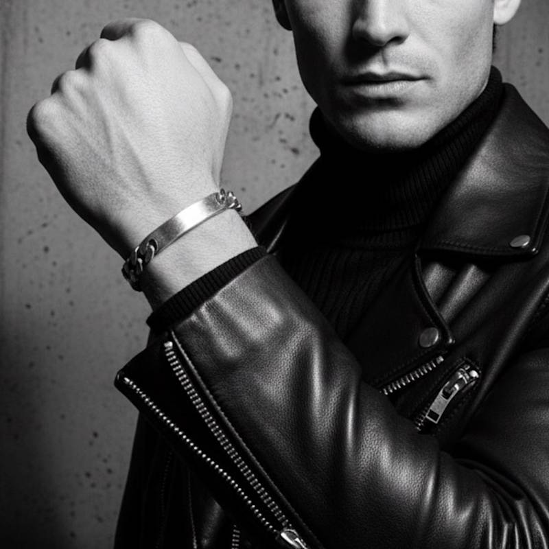 Men'S Sterling Silver Id Bracelet – Recycled Silver Plate & Curb
