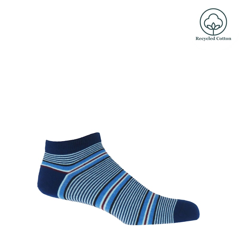 Men's Trainer Socks Bundle Multistripe, Retro Dash Peper
